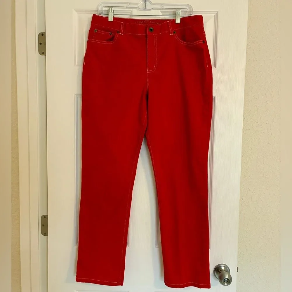 Ralph Lauren Jeans Women’s 10 Red Straight Leg Denim Patriotic Preppy Classic